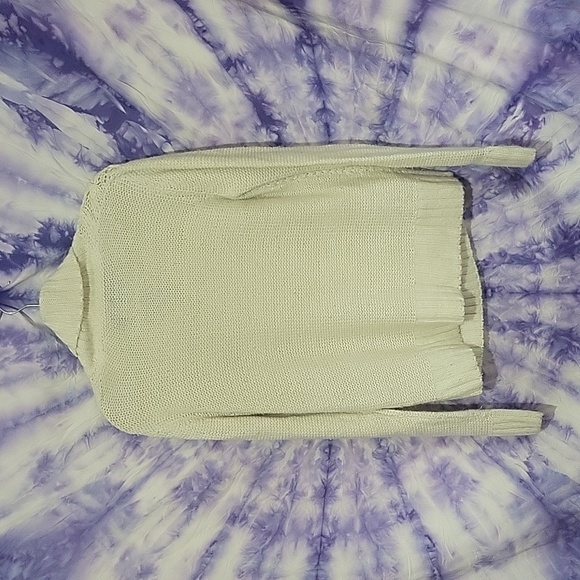 JF J.Ferra Men's White Cable Knit Cowl Sweater Size Small Women's Size Medium - Picture 5 of 7